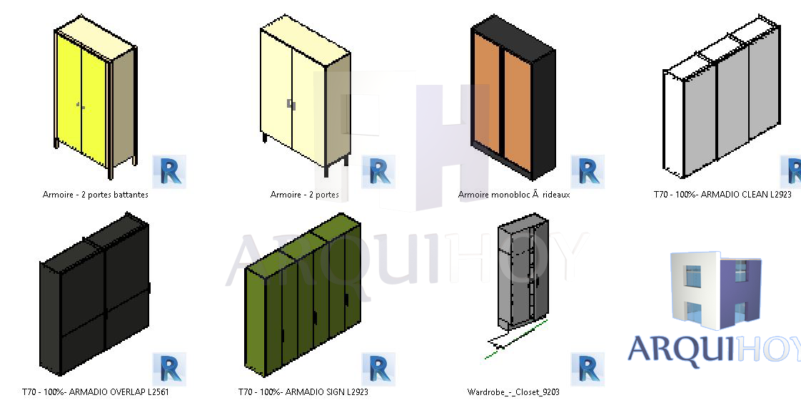 Familia closet / Family closet (RFA) | ArquiHoy-Revit