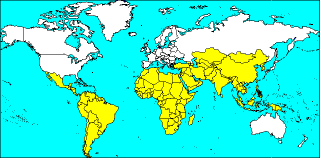 peta dunia negara berkembang