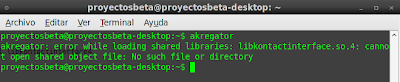 Imagen de un error con akregator en Ubuntu 10.04