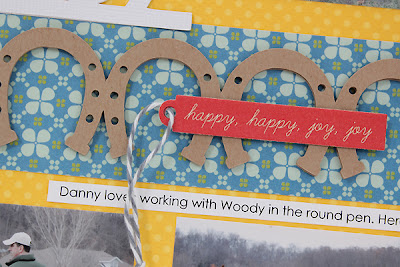 Horse Layout using Howdy Sunshine Free Cut File by Juliana Michaels with horseshoe border and cowboy title detail