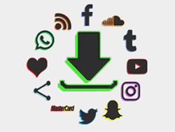 Black Color Drop Social Buttons
