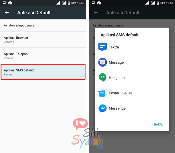 cara merubah default aplikasi android