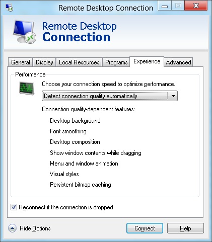 configure remote desktop client windows 7