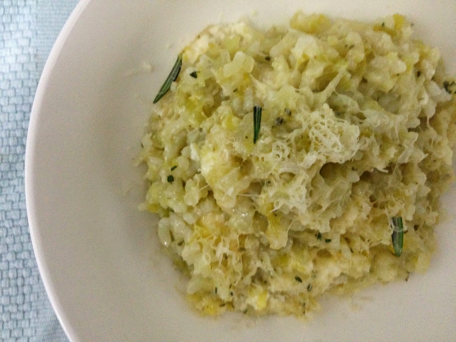 Bill Granger baked leek and goats cheese risotto