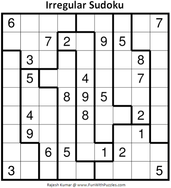 Irregular Sudoku Puzzle (Fun With Sudoku #380)