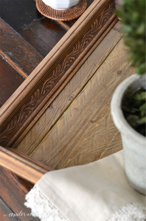 Great tutorial on how to make a DIY Tray using reclaimed wood and a thrift store frame | www.andersonandgrant.com