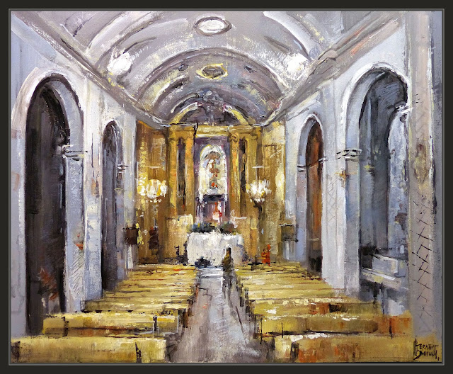 CASTELBELL I EL VILAR-PINTURA-INTERIOR-ESGLESIA-VILAR-PAISATGES-CATALUNYA-PINTURES-INTERIORS-MISTICA-SILENCI-RECOLLIMENT-ARTISTA-PINTOR-ERNEST DESCALS-