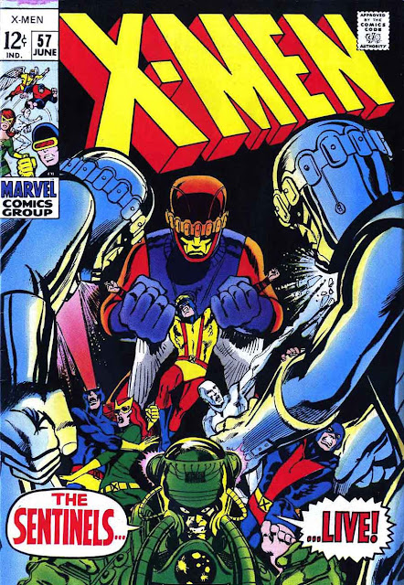 X-men v1 #57 marvel comic book cover art by Neal Adams X-men v1 #57 marvel comic book cover art by Neal Adams