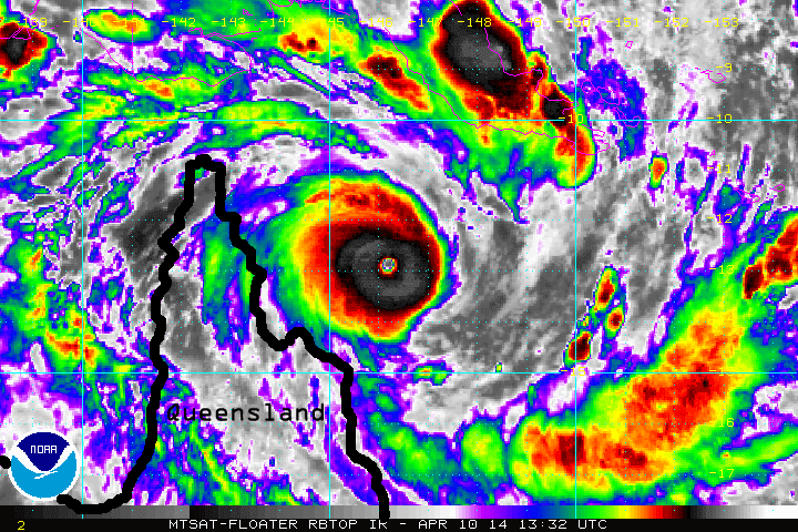 AUSTRALIA SERA IMPACTADO POR EL CICLON "ITA" DE CATEGORIA 5 AUSTRALIA SERA IMPACTADO POR EL CICLON "ITA" DE CATEGORIA 5, 10 de abril 2014