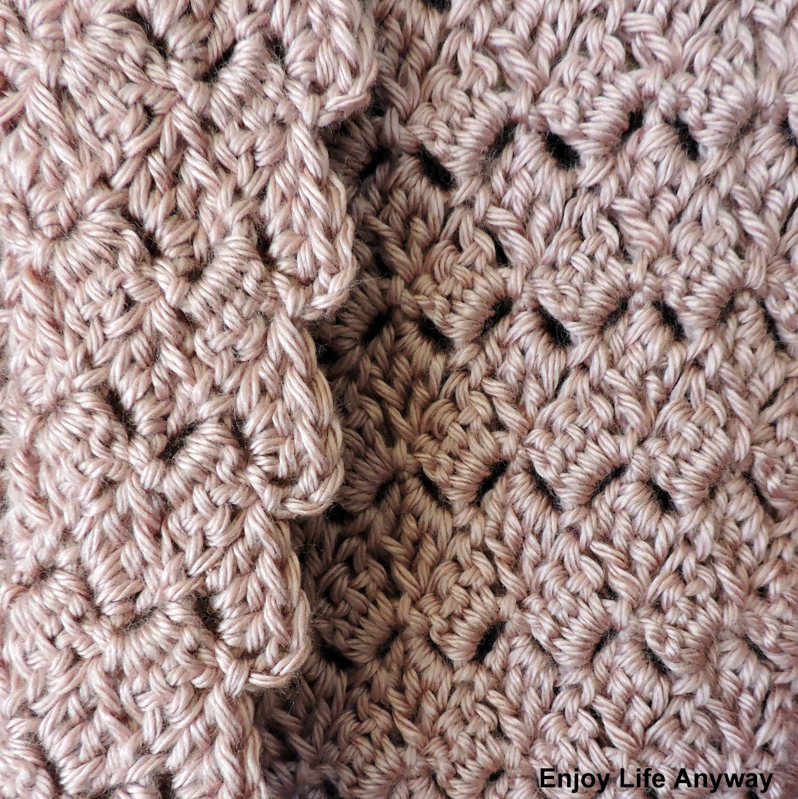 Enjoy Life Anyway Corner to Corner Crochet Shawl with Scalloped Edge