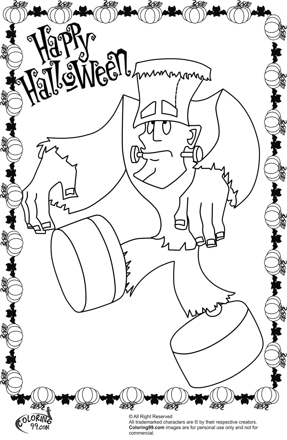Frankenstein Halloween Coloring Pages | Team colors