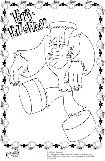 funy and cute frankenstein coloring pages