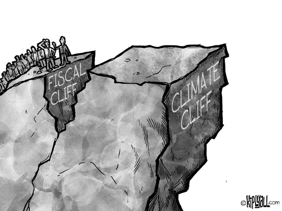 Kip Lyall: Cartoon: Climate Cliff