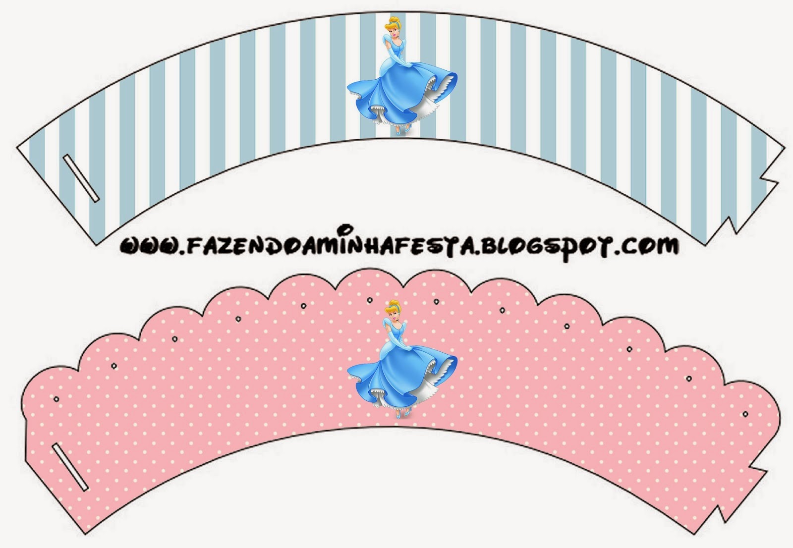 Cenicienta: Imprimibles, Imágenes y Fondos Gratis para Fiestas. Para bases de cupcakes.