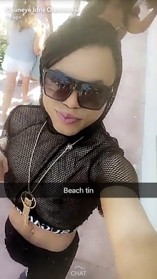 Bobrisky steps out in net crop top to the beach in Miami (photos)