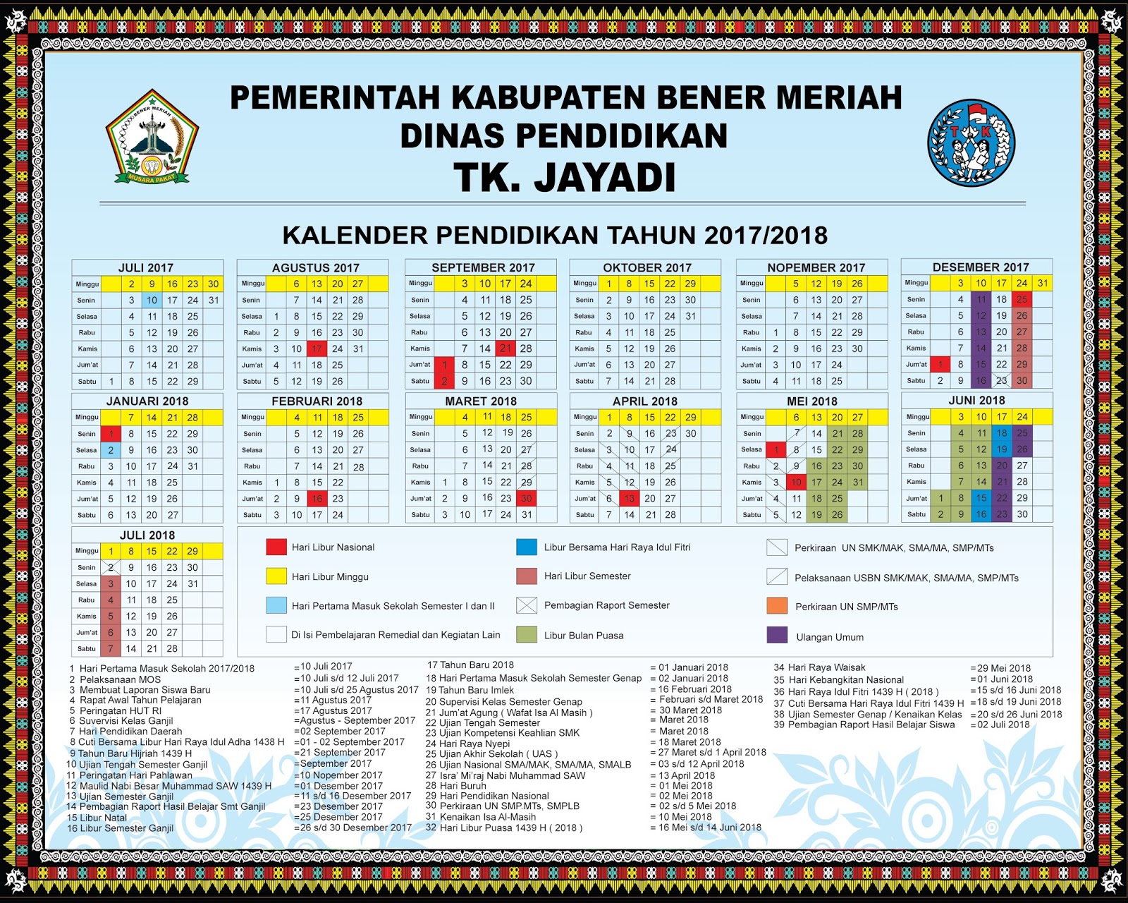 Contoh Desain Banner ( Spanduk ) Kalender Pendidikan Taman Kanak