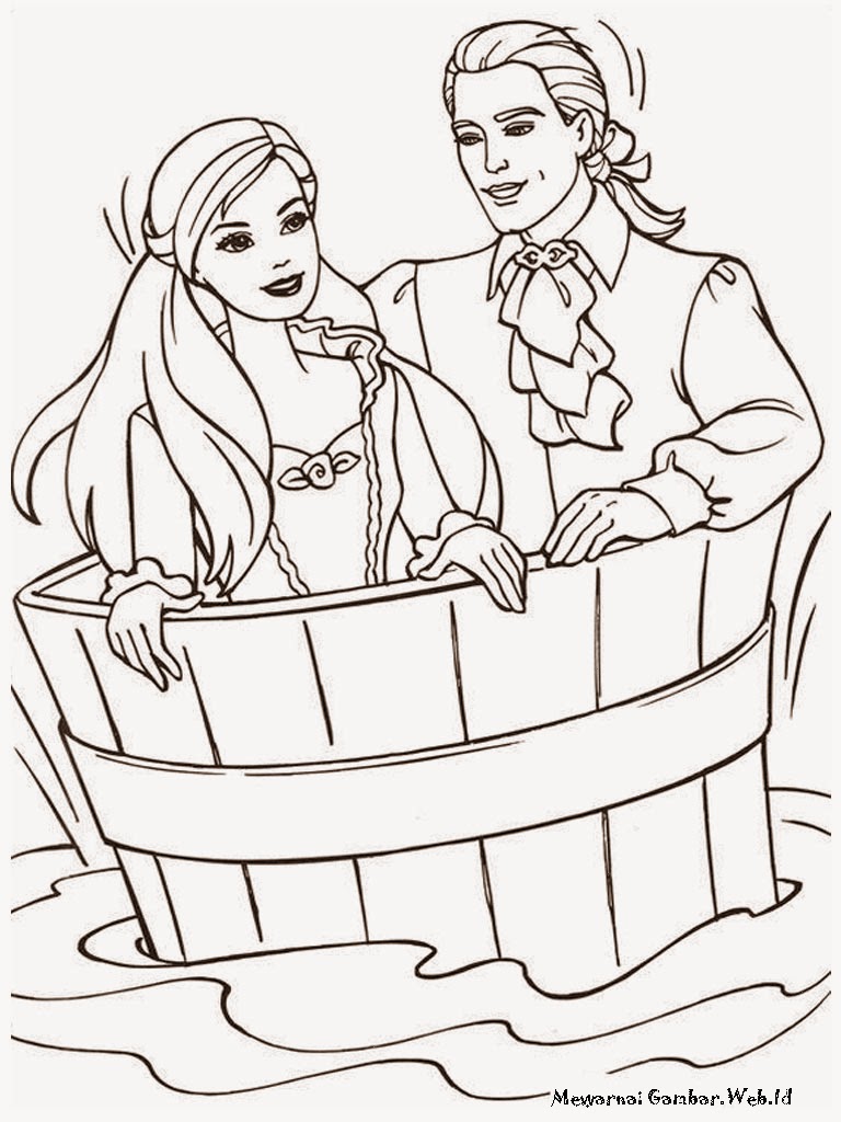 Gambar Barbie Island Princess Printable Coloring Pages Mewarnai di