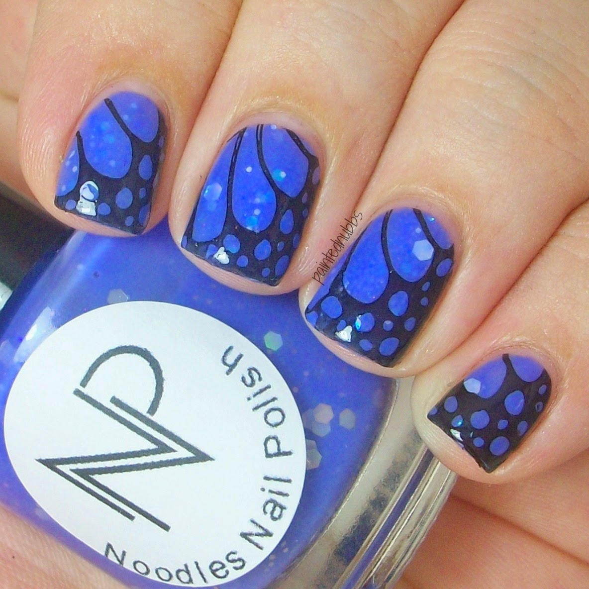 Painted Nubbs: Butterfly Wing Nails with NNP Lily of the Valley