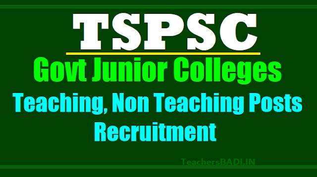 TS to fill 1133 Teaching, Non Teaching Posts in Govt Junior Colleges 2017 ts to fill 1133 teaching,non teaching posts in govt junior colleges 2017,tspsc would fill the principals,junior lecturers,physical directors,librarians,senior assistants,junior assistants in the government junior colleges