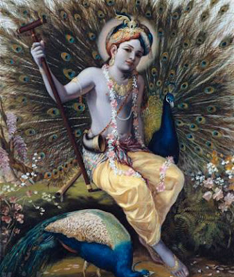 peacock feather krishna crown hare wearing wear