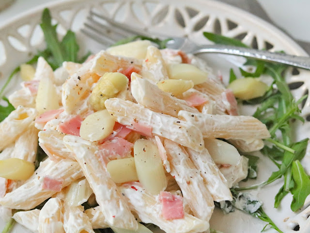 *Gastblogbeitrag* Nudelsalat mit Schinken und Spargel