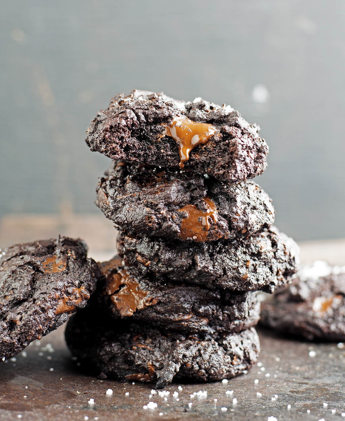 Salted Double Chocolate Brownie Cookies