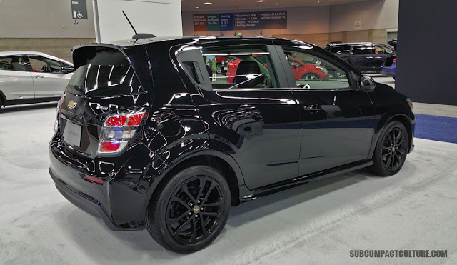 2017 Chevrolet Sonic RS in black (REAR) - SUBCOMPACT CULTURE