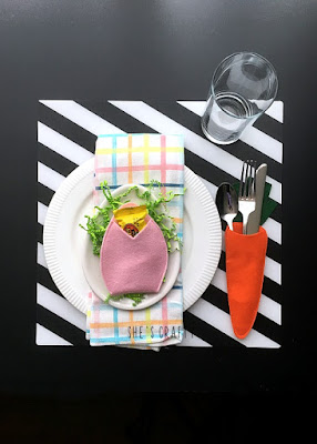 Use felt to make an Easter treat and flatware holder