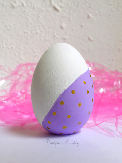 DIY Painted Easter Egg with Polka Dots