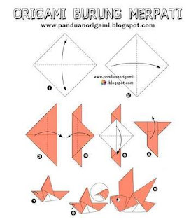 membuat burung merpati menggunakan kertas origami