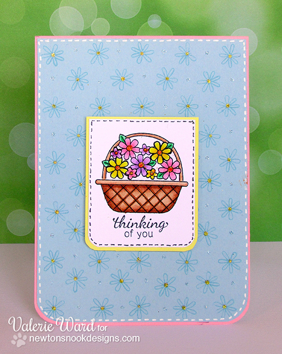 Basket of Flowers card by Valerie Ward for Newton's Nook Designs