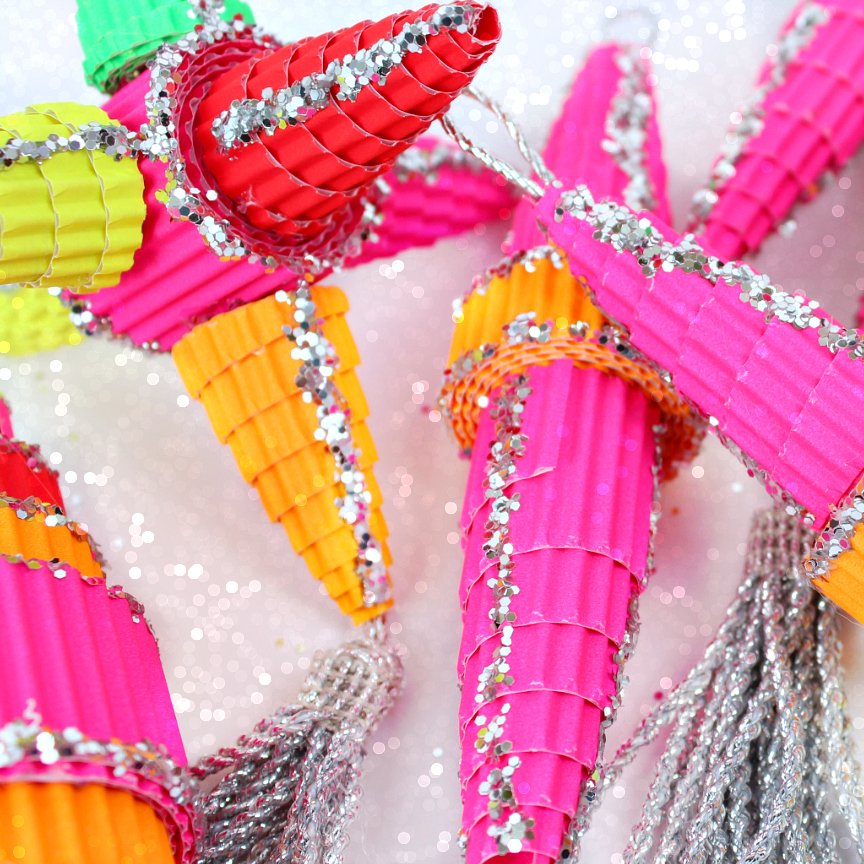 Mark Montano Neon Cardboard Ornaments DIY