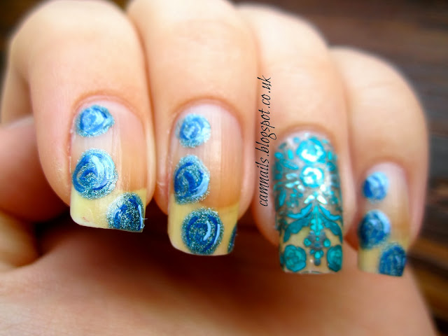 fashion-roses-revlon-marchesa-nail-stickers-wraps-nude-blue-manicure-nail-art