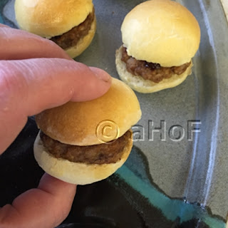 Slider Sandwich, tiny slider, sausage, bun