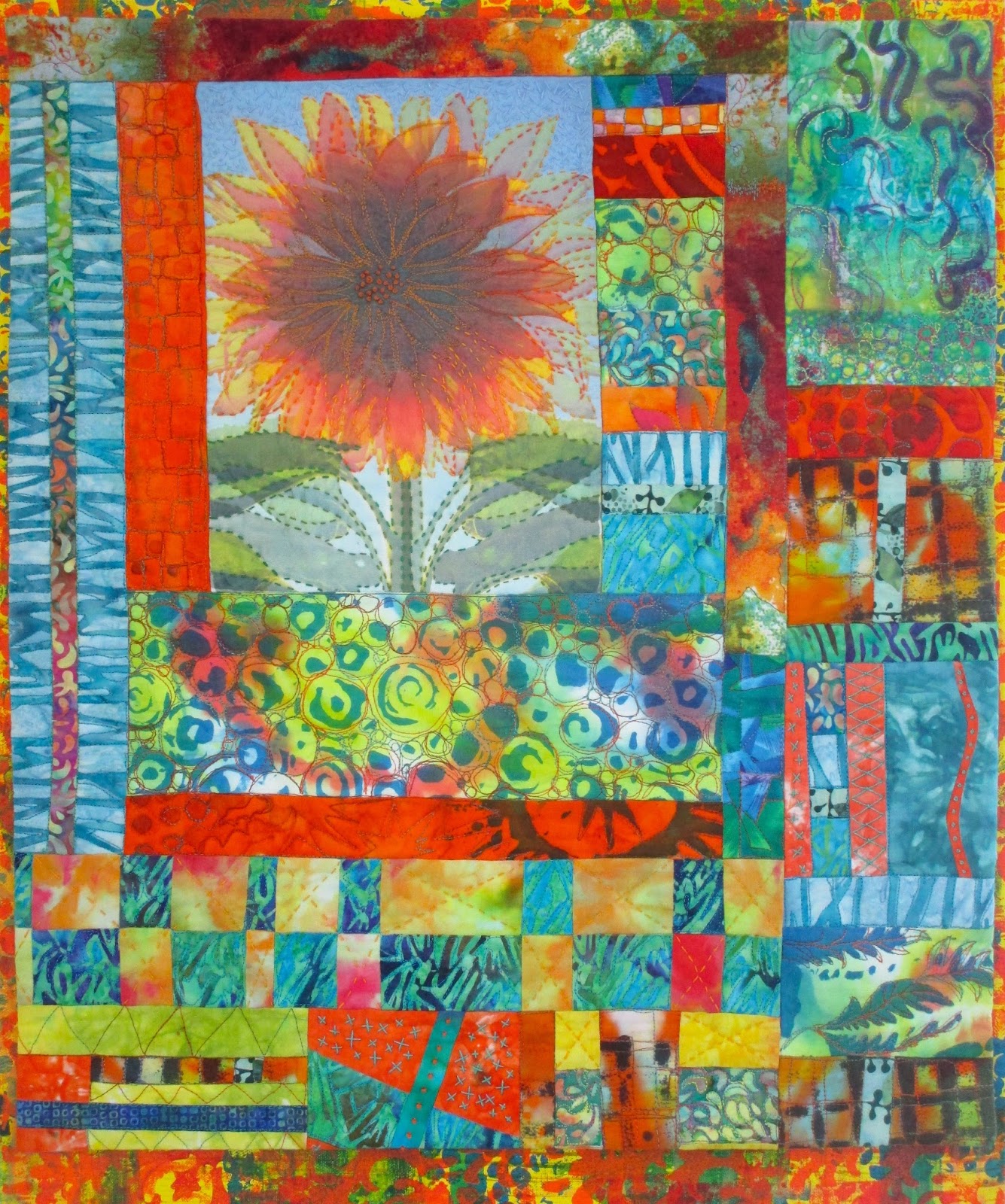 Jeanne Aird's Art Fabric and Quilts Attaching an Art Quilt to a