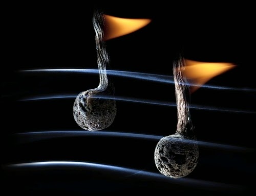 21-Match-Music-Notes-Flame-Russian-Photographer-Illustrator-Stanislav-Aristov-PolTergejst-www-designstack-co