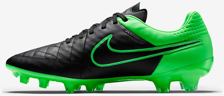 nike tiempo black green