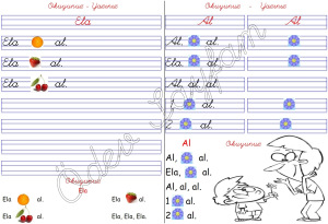 okuyunuz yaziniz Ela 1. grup harfler 1. sinif okuma yazma etkinlikleri