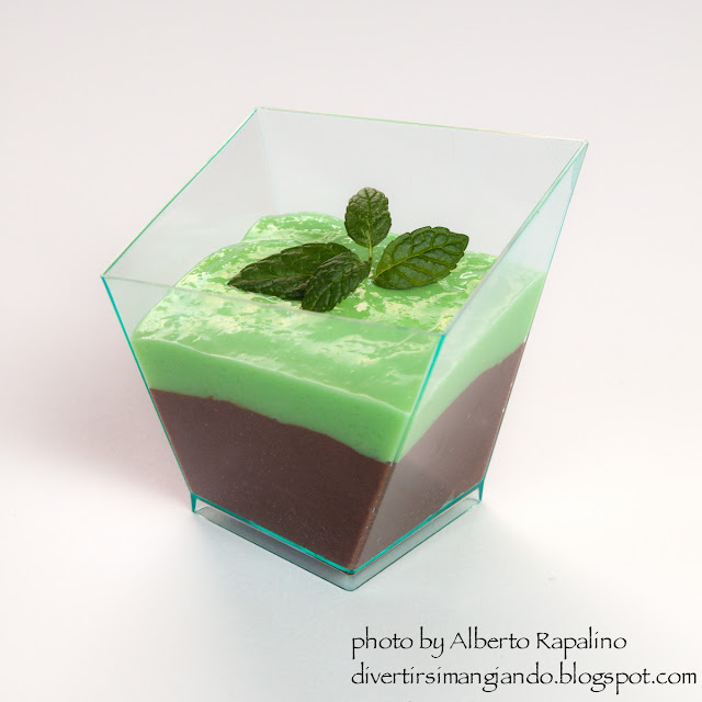 mousse al cioccolato con crema alla menta