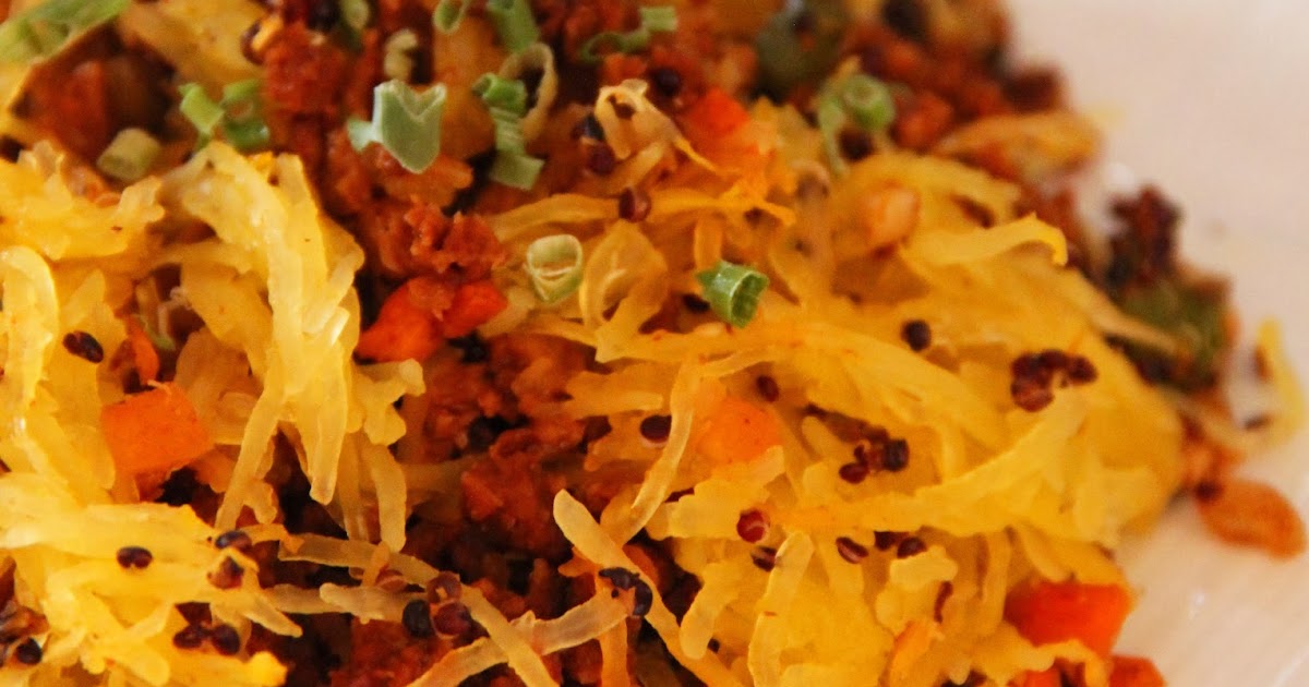 Jo and Sue Spaghetti Squash Quinoa "Ground Beef" Casserole (vegan)
