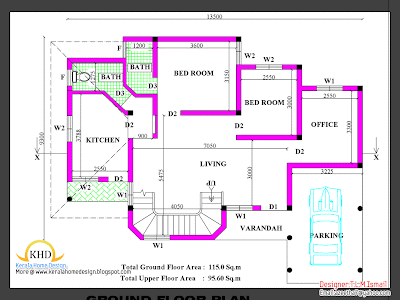 210 square Meter (2266 Sq. Ft) home plan - June 2011