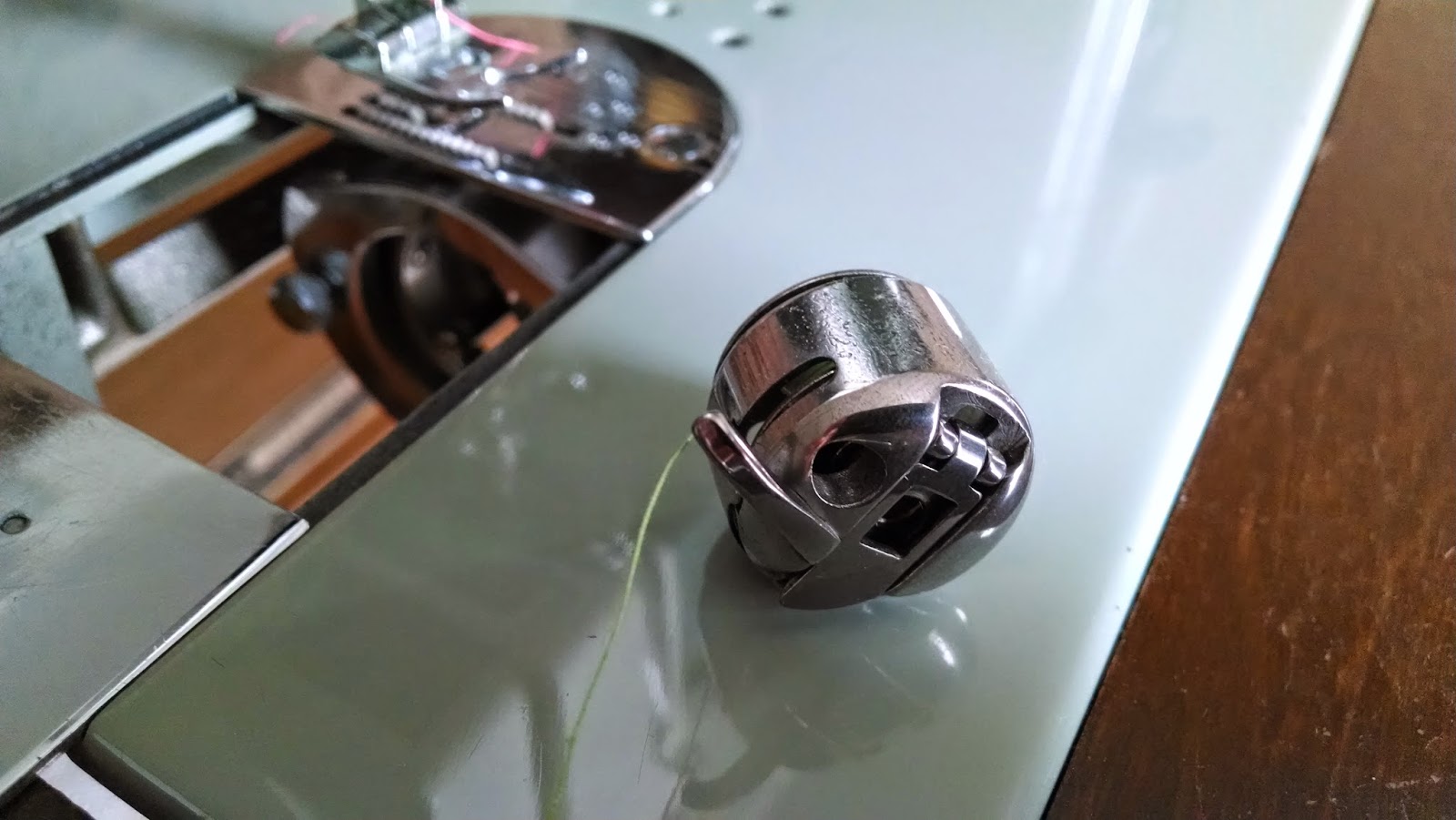 Planet DIY: Threading in the bobbin of a Kenmore Model 33 Sewing Machine