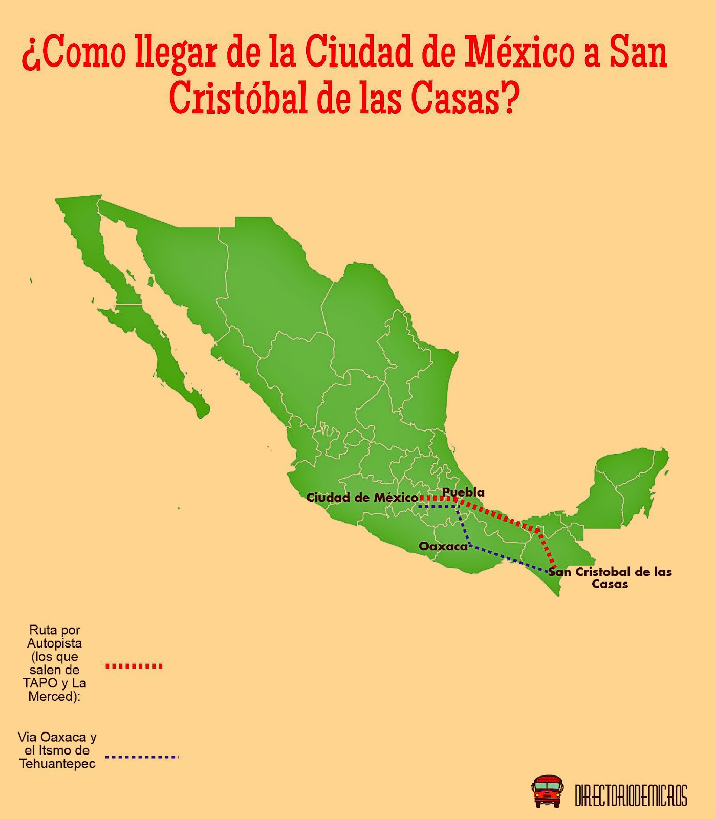 Ruta: Ciudad de México a San Cristobal de las Casas (actualizado)