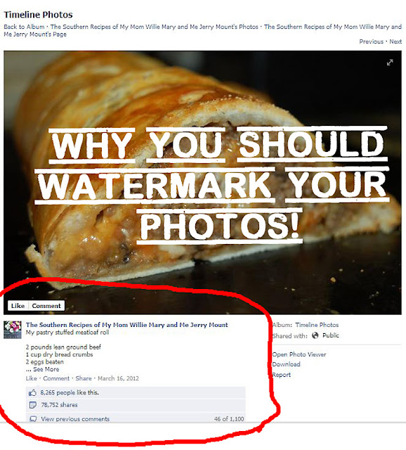 Why bloggers (or anyone) should watermark their photos. Yep, thieves will steal anything! 