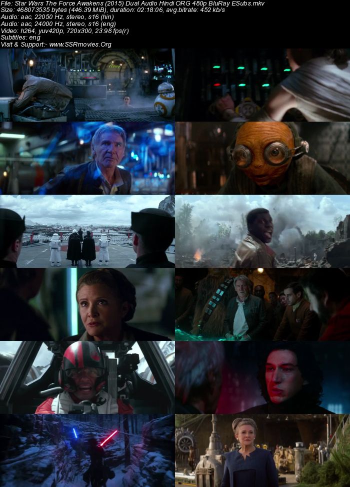 Star Wars The Force Awakens (2015) Dual Audio Hindi ORG 480p BluRay
