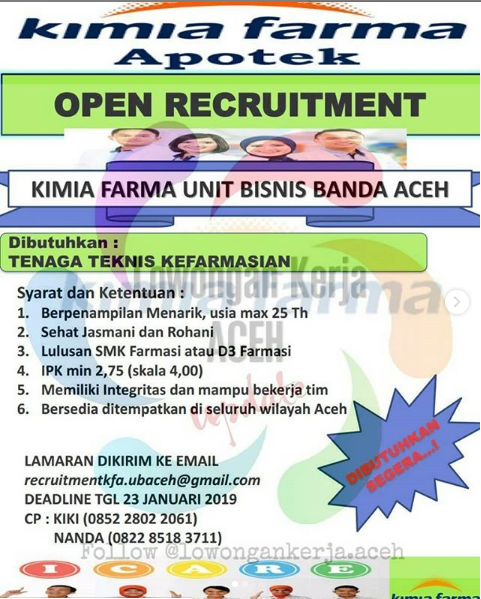 Lowongan Kerja Kimia Farma 2019