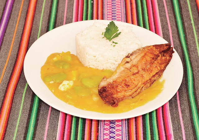 Ajiaco de Zapallo con Pescado Frito