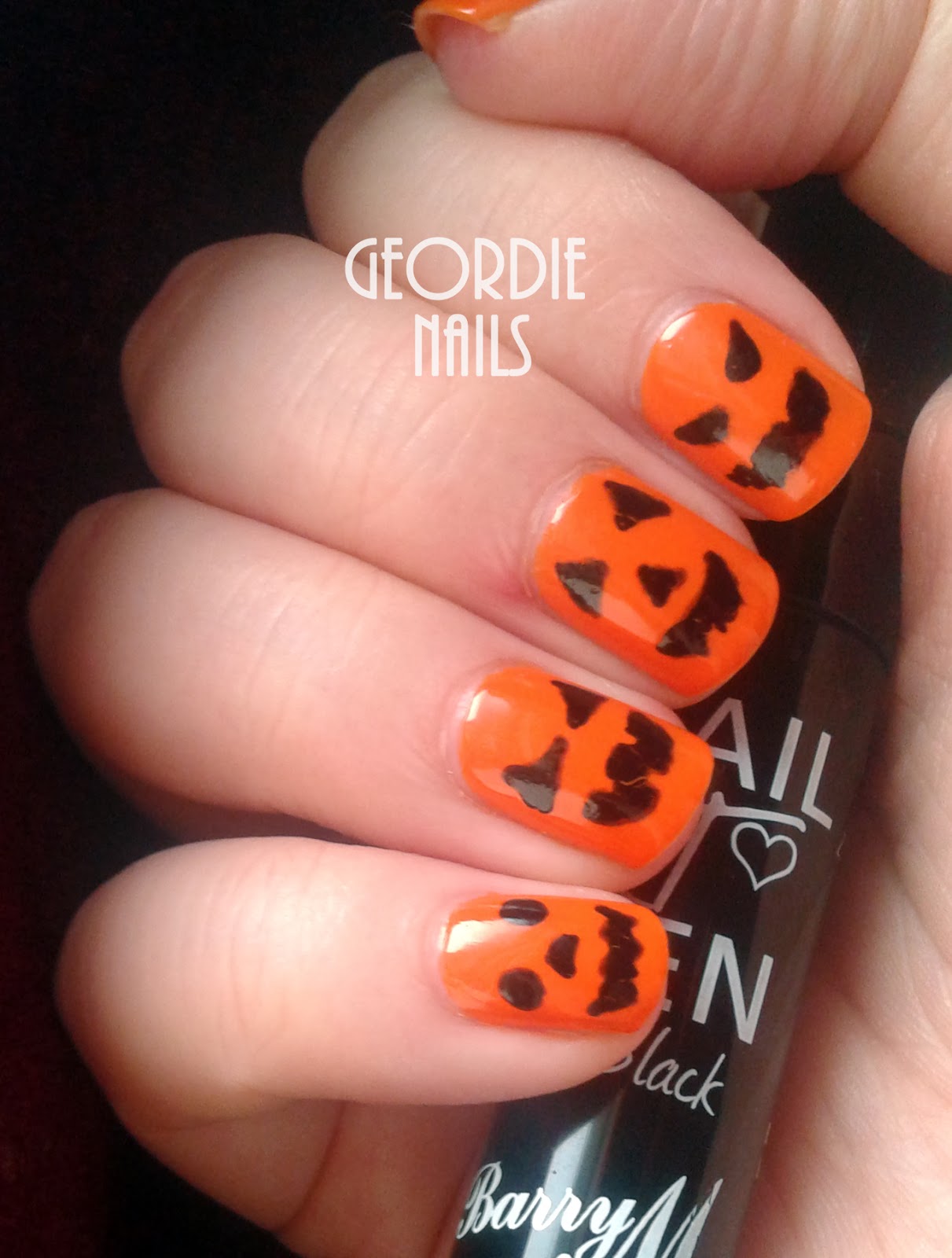 Geordie Nails: Halloween Pumpkin Manicure