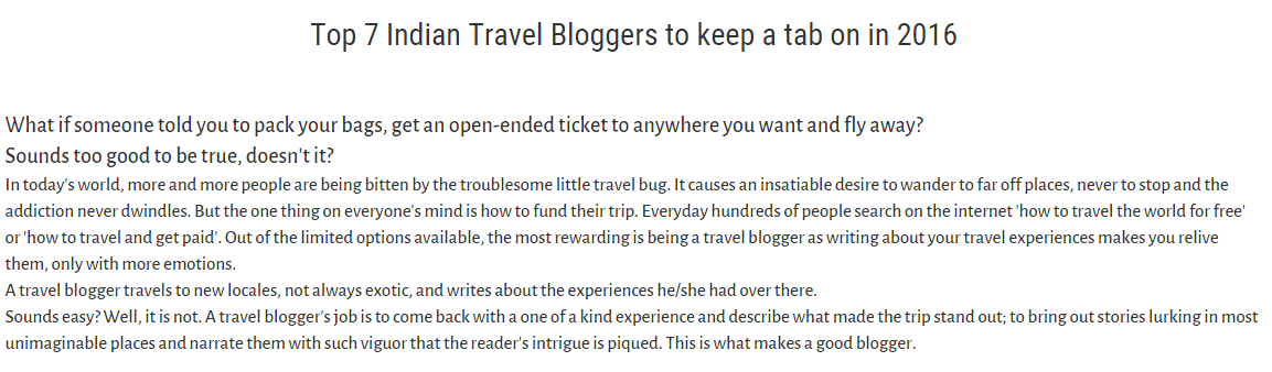 Featured as a Top Travel Blogger by Zostel