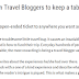 Mentioned As A <strong>Travel</strong> Blogger To Keep Tab Of In 2016